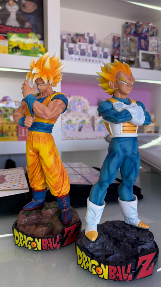 Goku & Vegeta Super Saiyan – Dragon Ball Z – Set statue da collezione (2 pezzi) 33 cm + 31 cm