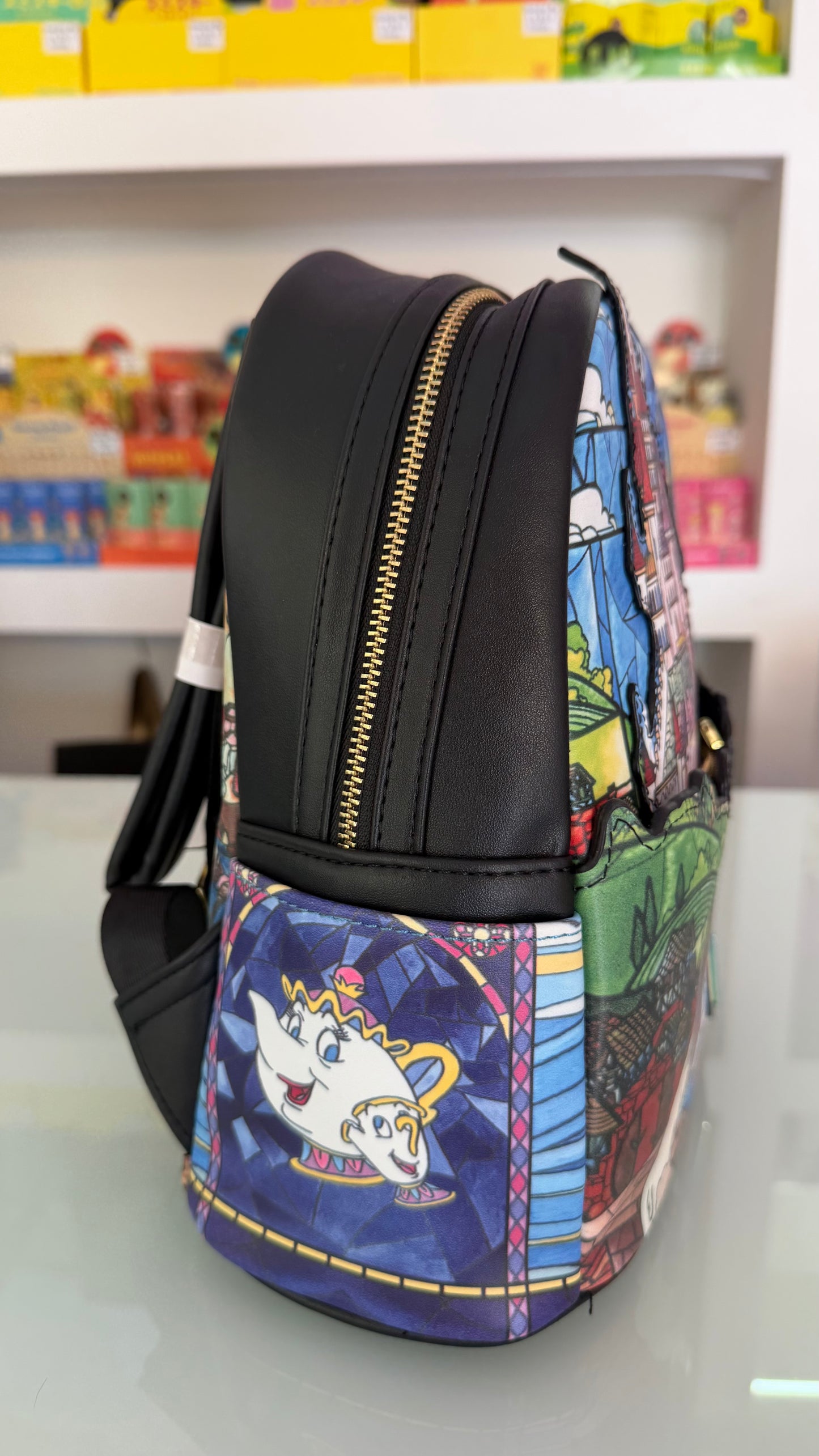 Zaino Mini Loungefly Disney La Bella e la Bestia Vetrata Incantata – Beauty and the Beast Ufficiale