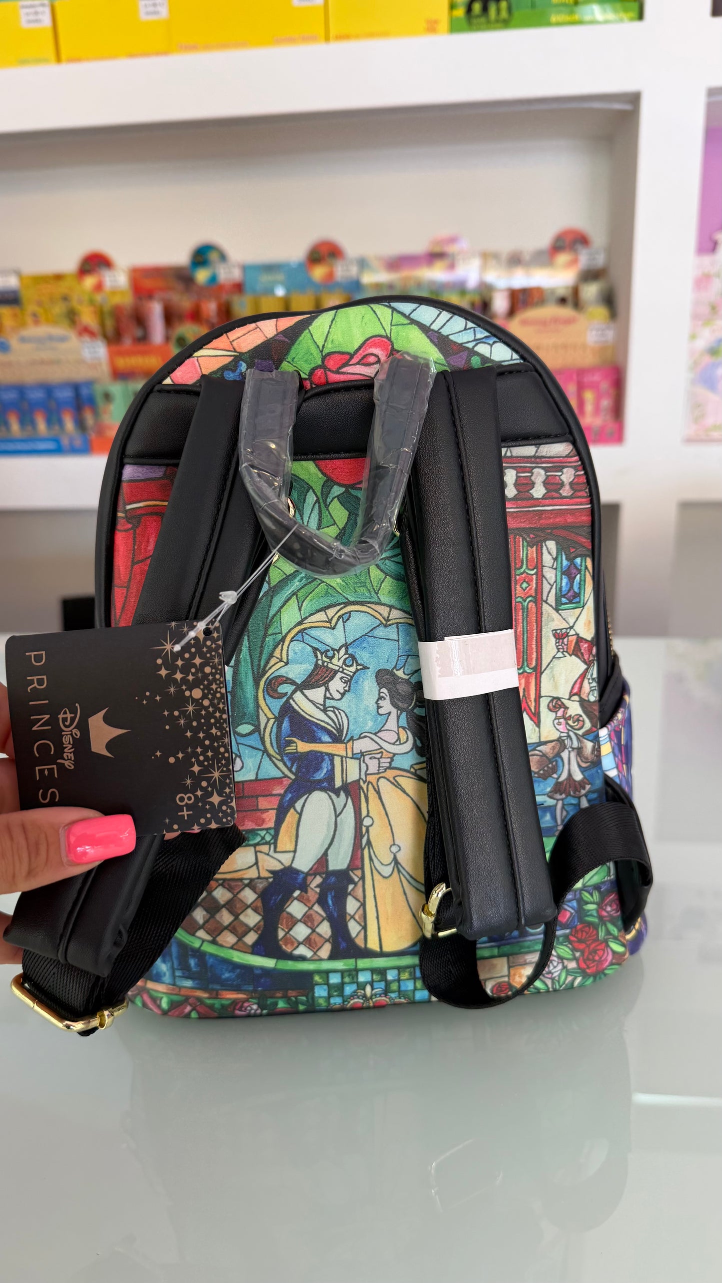 Zaino Mini Loungefly Disney La Bella e la Bestia Vetrata Incantata – Beauty and the Beast Ufficiale