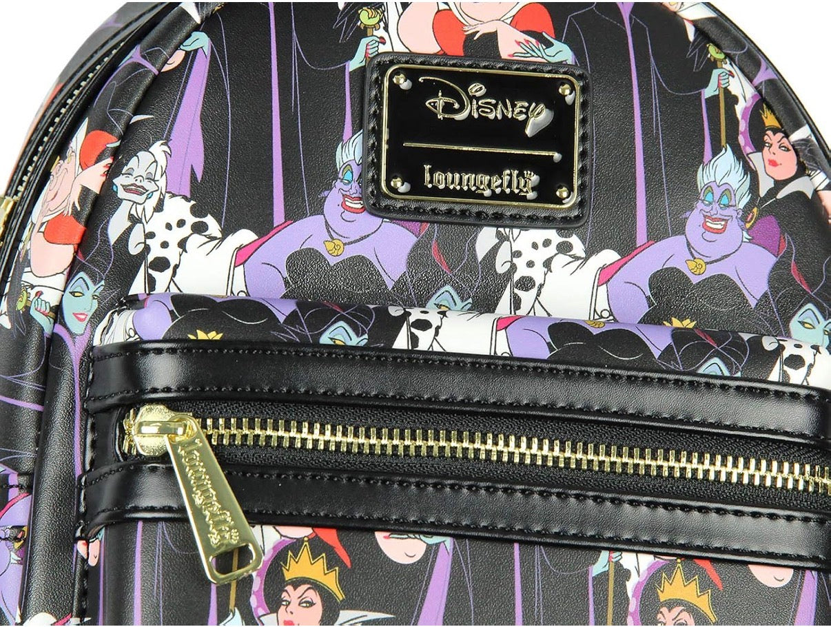 Zaino Loungefly Disney Streghe Disney– Pelle Vegana, Tasca Frontale, Zip