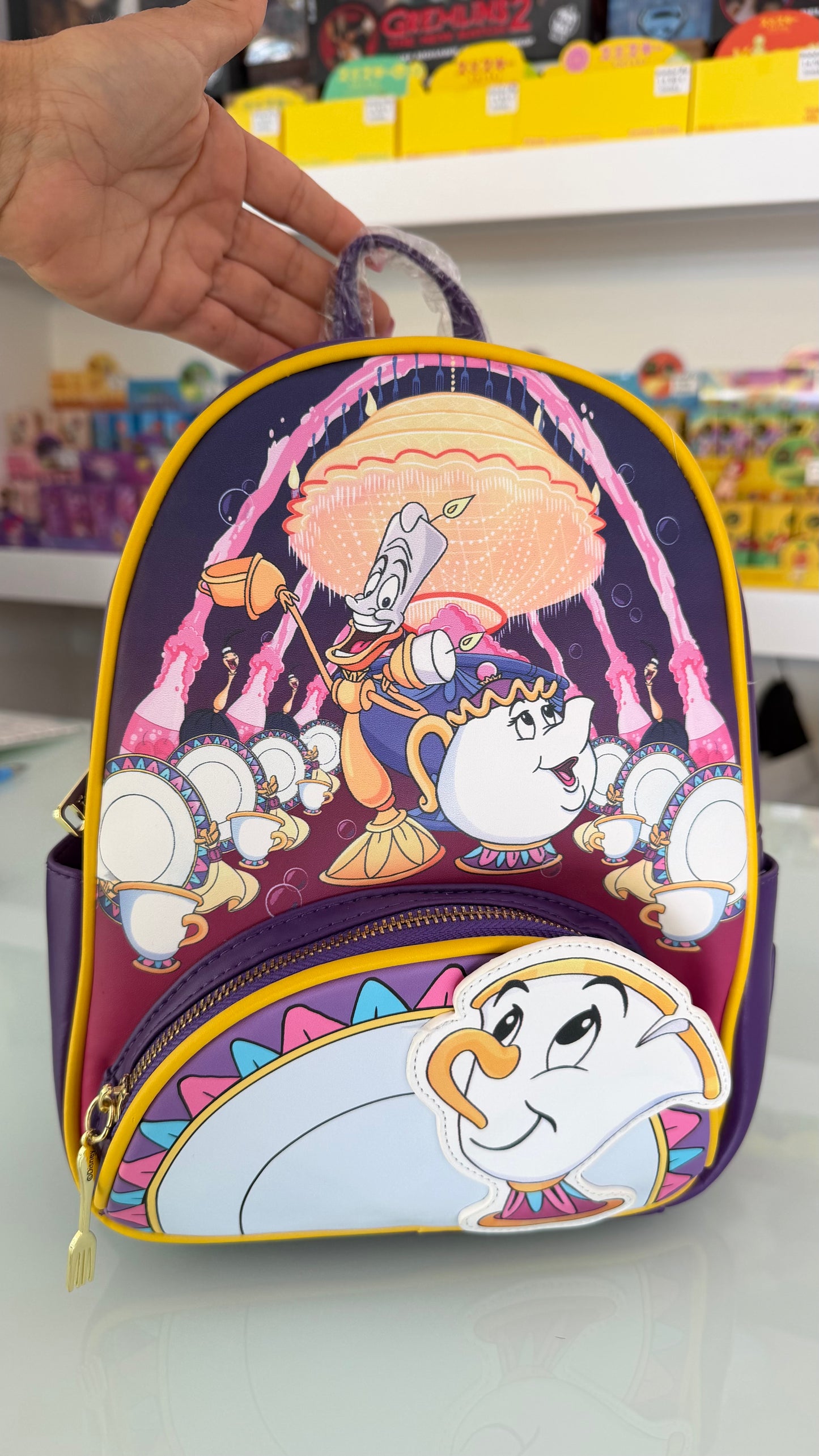 Zaino Mini Disney La Bella e la Bestia – Lumière, Tockins e Mrs. Bric | Prodotto Ufficiale