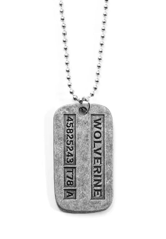 🐺 Collana Dog Tag Wolverine – Replica Metallo