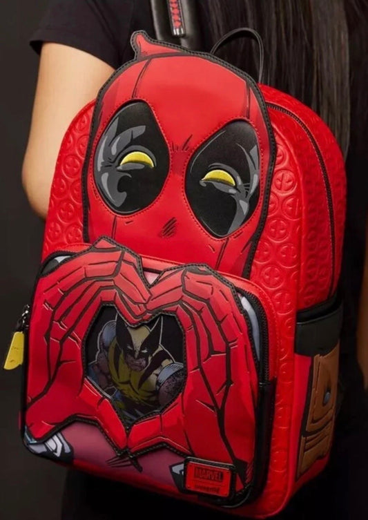 Zaino Loungefly Marvel Deadpool Heart-Hands – Mini Backpack Collezione Premium