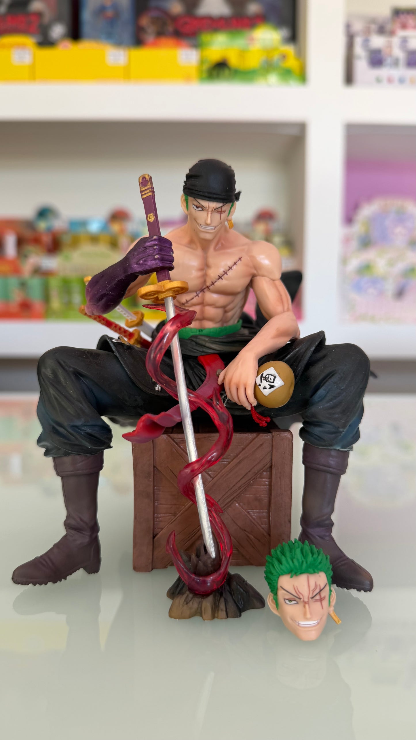 One Piece – Roronoa Zoro Figure Deluxe 16 cm con Testa Extra | Statua Anime da Collezione