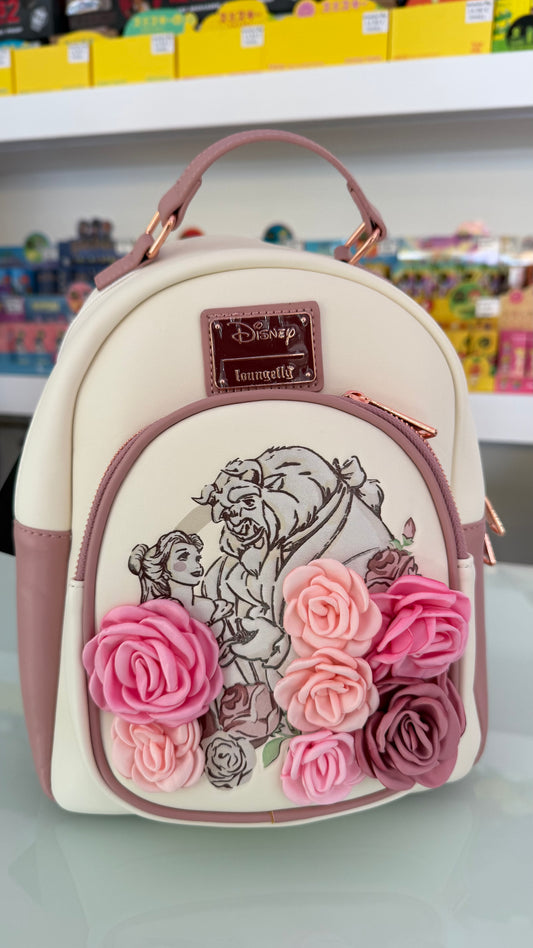 Zaino Mini Loungefly Disney La Bella e la Bestia con Rose 3D – Beauty and the Beast Ufficiale