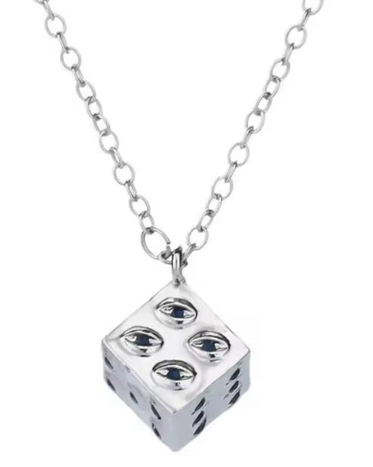 Collana Jujutsu Kaisen – Cubo di Sigillo di Gojo (Prigione Maledetta) in Metallo