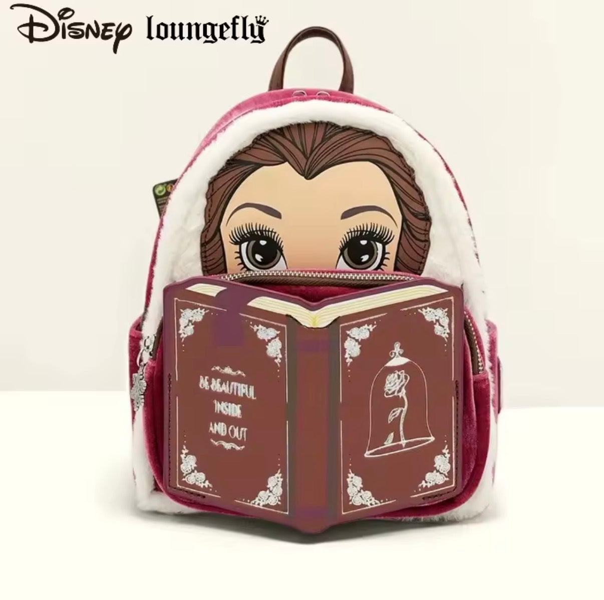 Zaino Loungefly Disney Belle – Pelle Vegana, Tasca Frontale, Zip