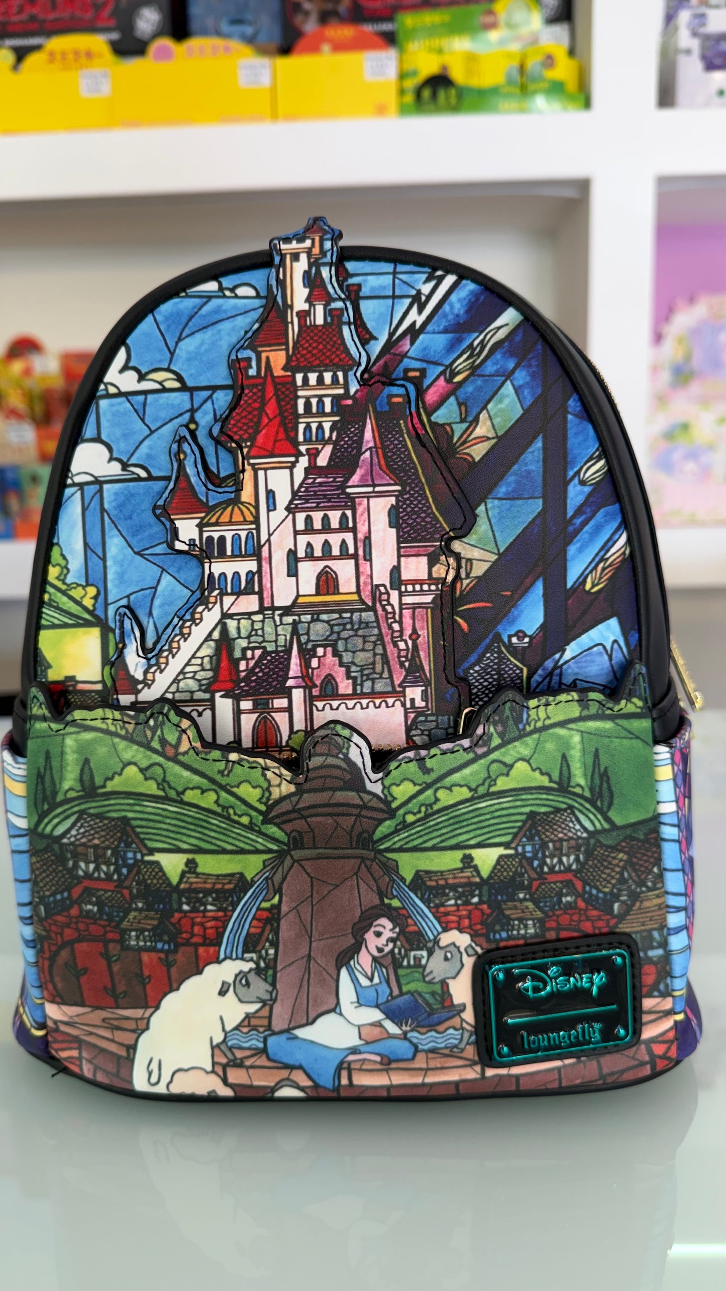 Zaino Mini Loungefly Disney La Bella e la Bestia Vetrata Incantata – Beauty and the Beast Ufficiale