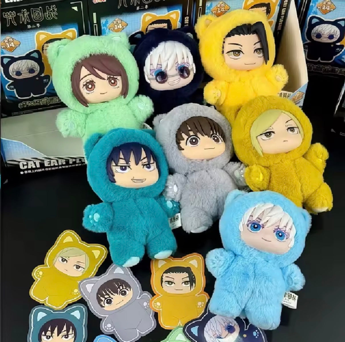 Jujutsu Kaisen Cat Ear Plushie – Blind Box Ufficiale EAKI – Peluche da Collezione 14 cm