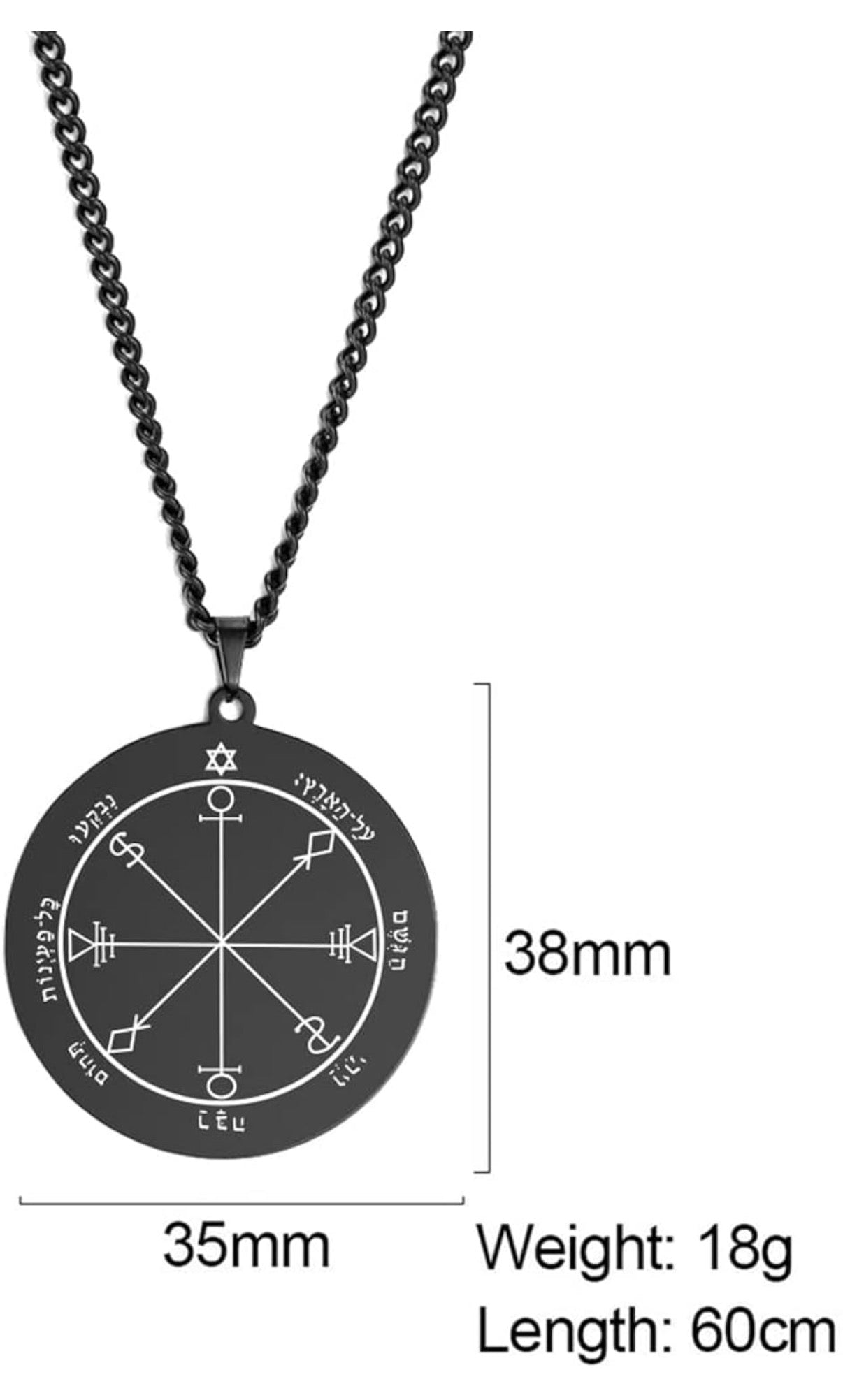 ♥️Collana Sigillo di Re Salomone – Amuleto di Protezione Totale in Acciaio Inox (Argento o Nero)♥️