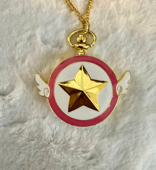 📌 Orologio a Collana – Cardcaptor Sakura (Placcato Oro)