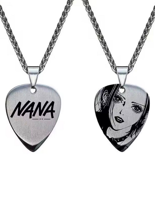 Collana NANA – Ciondolo in Acciaio con Plettro Rock e Illustrazione Manga