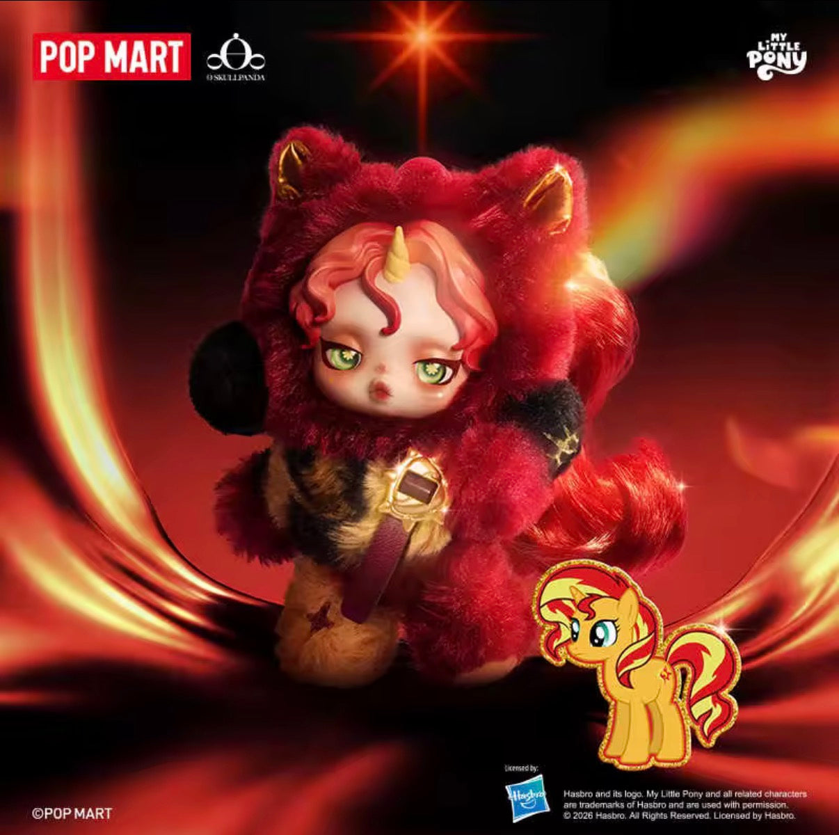 Pop Mart × My Little Pony Skullpanda Plush Doll Pendant Blind Box – Portachiavi Peluche Collezionabile