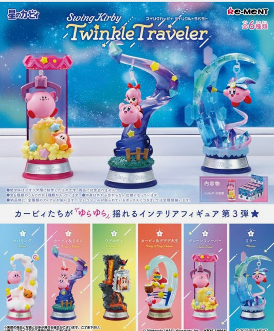 Kirby – Swing Kirby Twinkle Traveler Blind Box (Re-Ment)
Collezione completa da 6 modelli – Figure oscillanti da display