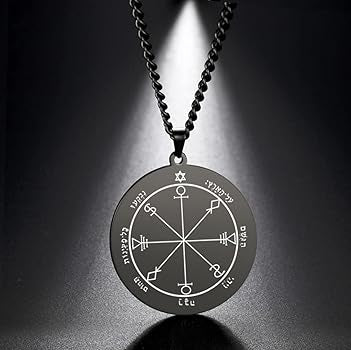 ♥️Collana Sigillo di Re Salomone – Amuleto di Protezione Totale in Acciaio Inox (Argento o Nero)♥️